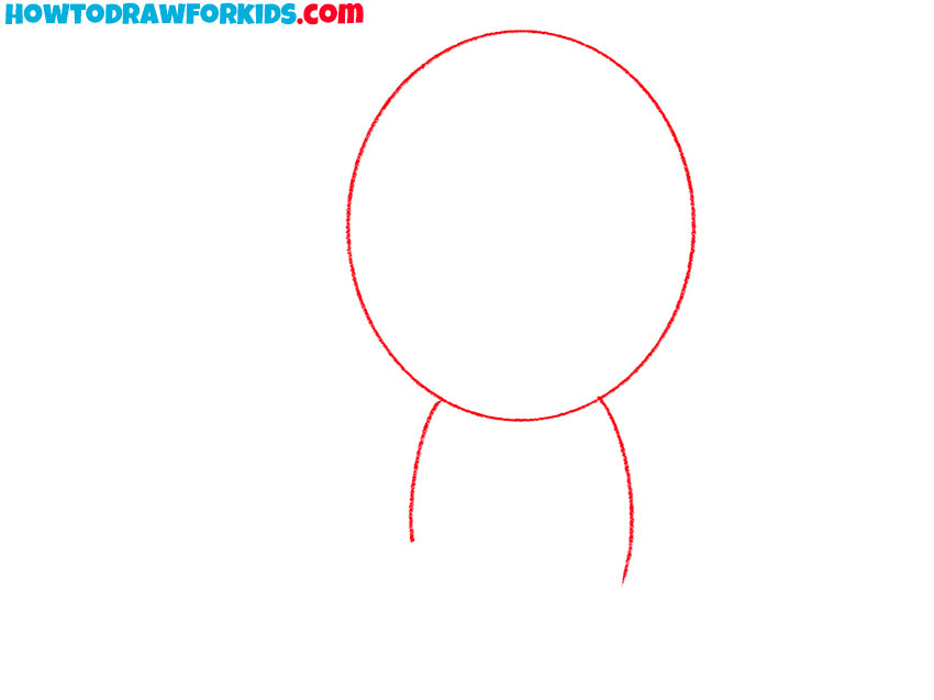 Outline the round head and torso shapes