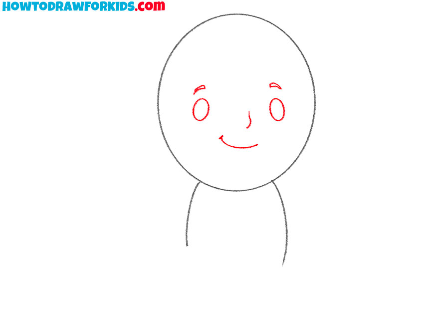 Draw the mermaid facial features