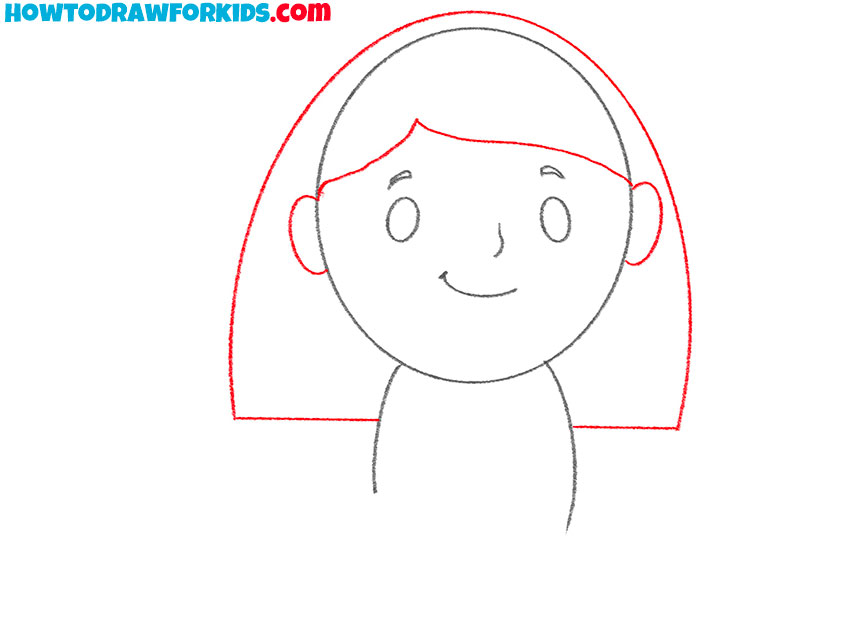 Add the long flowing hair and ears