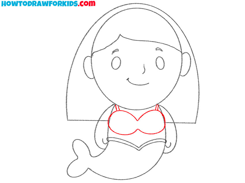 Sketch the mermaid’s outfit