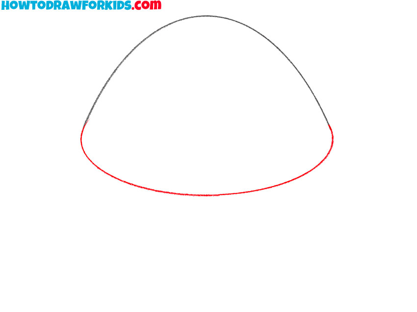 Complete the outline of the cap