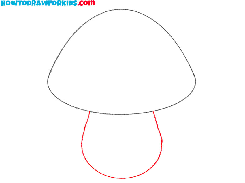 Sketch the mushroom stem