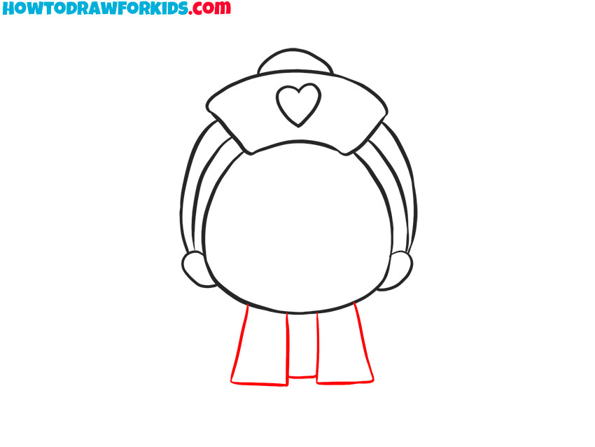 Sketch the torso of the healthcare worker