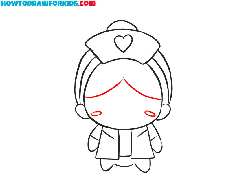 Outline the hairline and cheeks