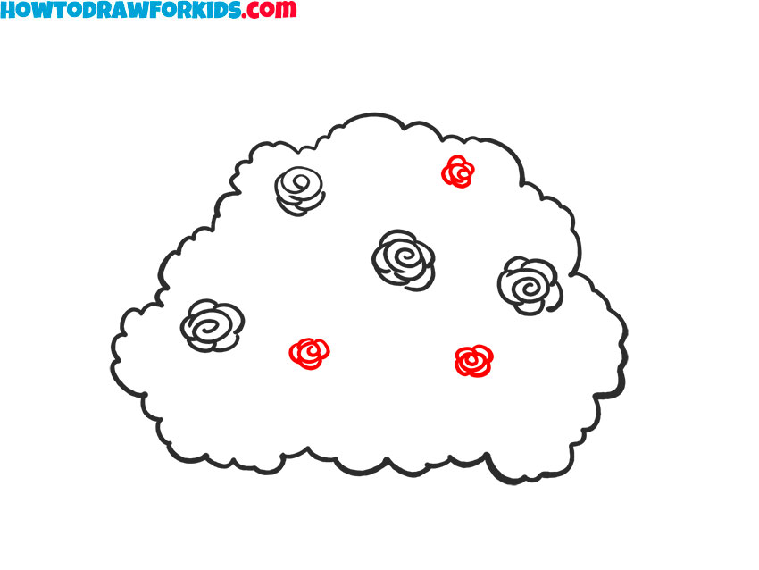 Draw several small roses