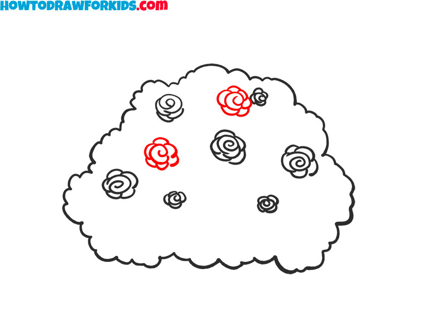 Add the final roses for a complete cluster