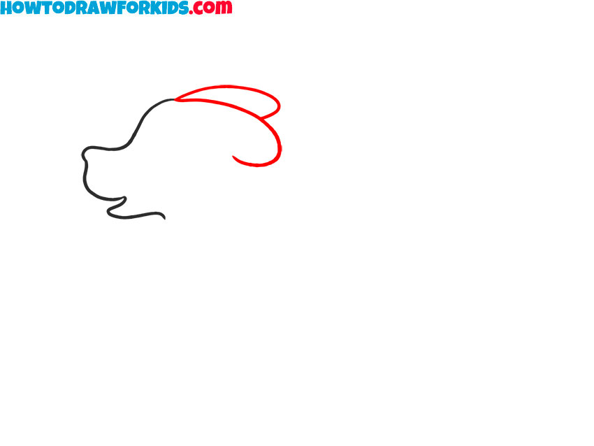 Draw the running dog’s ears