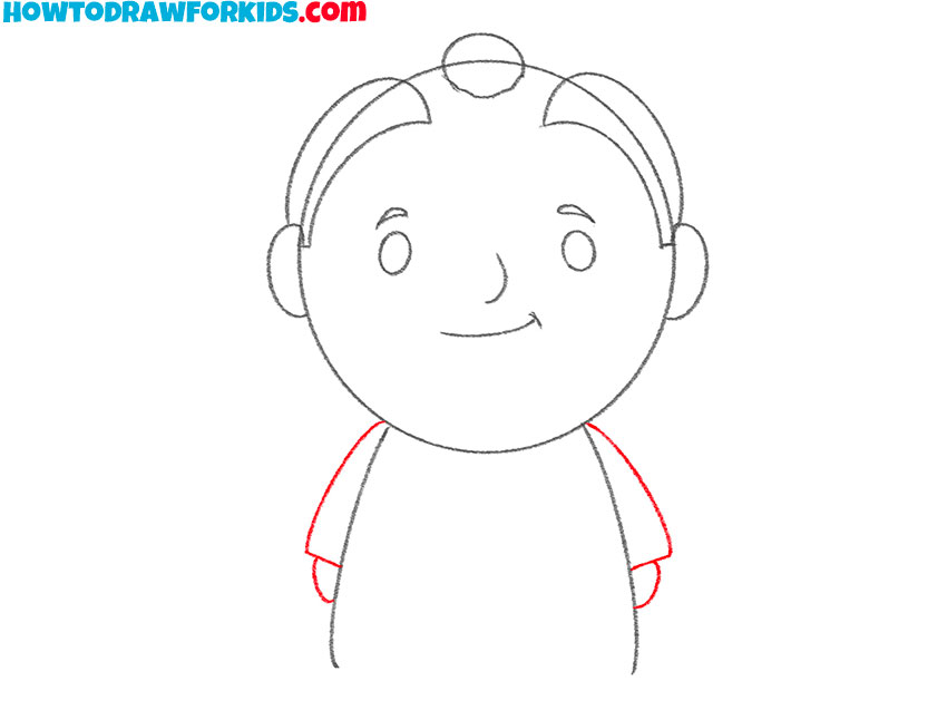 Add the sleeves of the outfit and hands