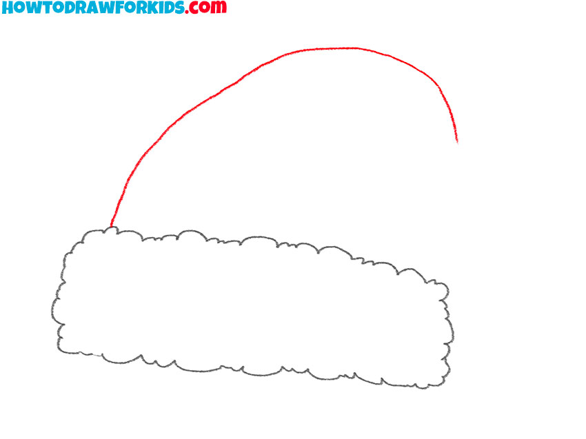 Draw the main curve of Santa’s hat