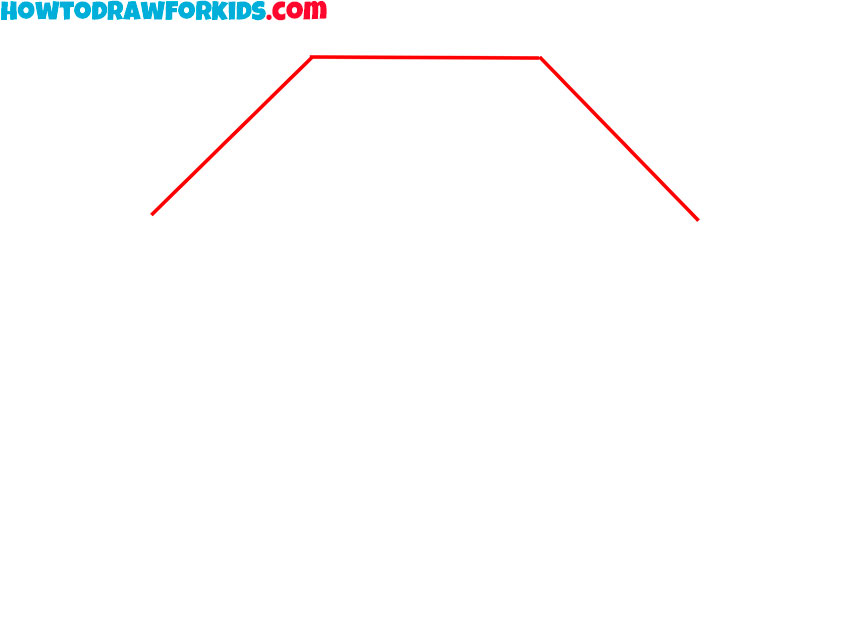 Sketch the top section of the octagon