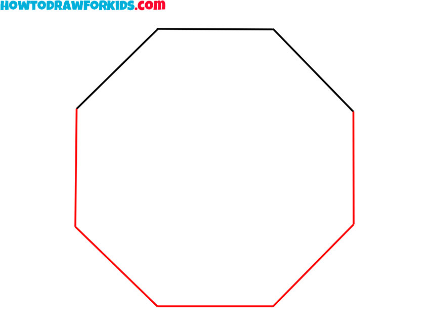 Complete the outer octagon shape