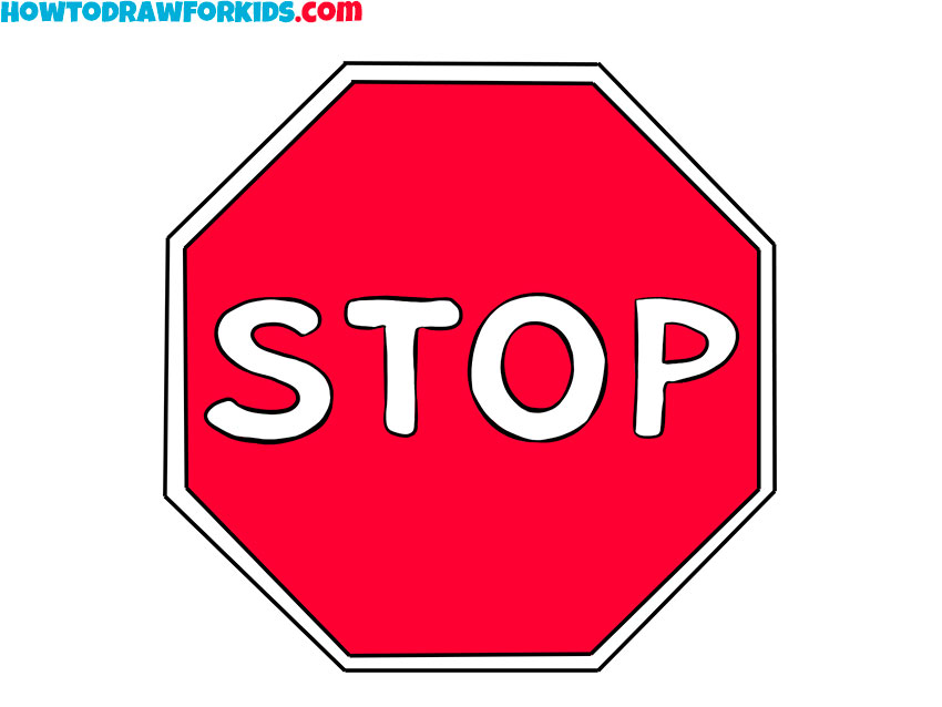 Use red and white color for the sign