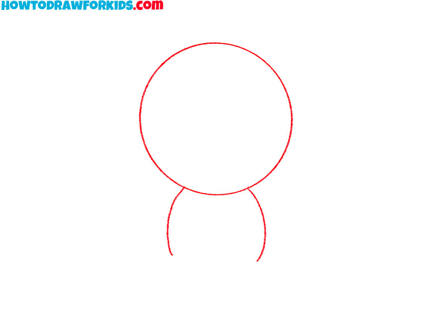 Draw the outline of the superhero's head and torso