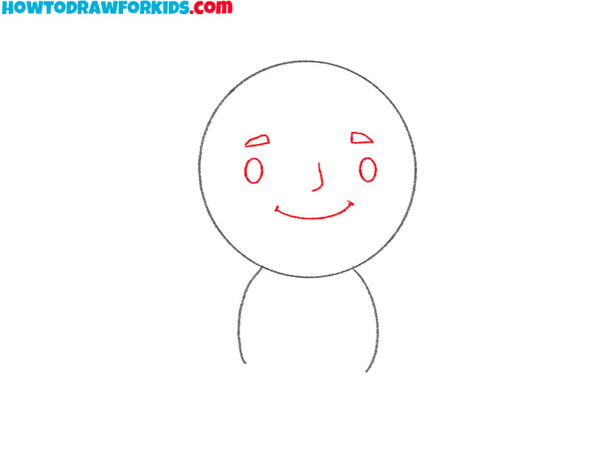 Sketch the character's facial features