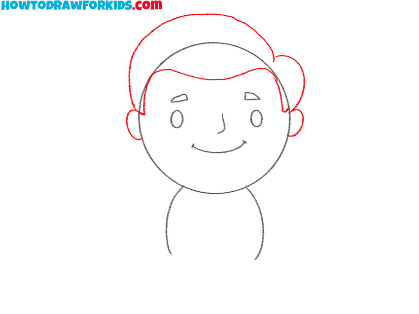 Add the superhero's ears and hair