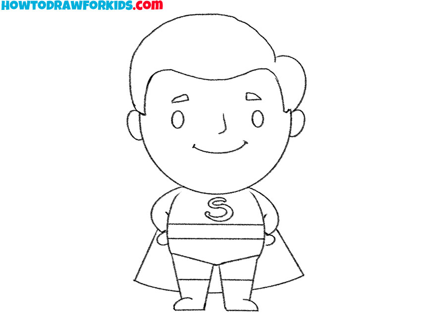 Erase unnecessary lines and trace the hero
