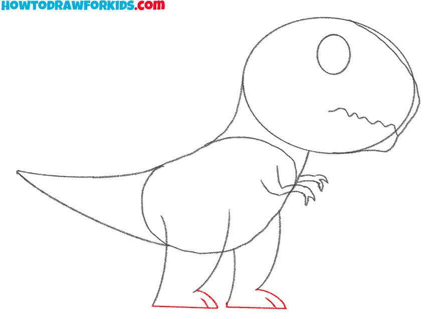 Outline the dinosaur feet