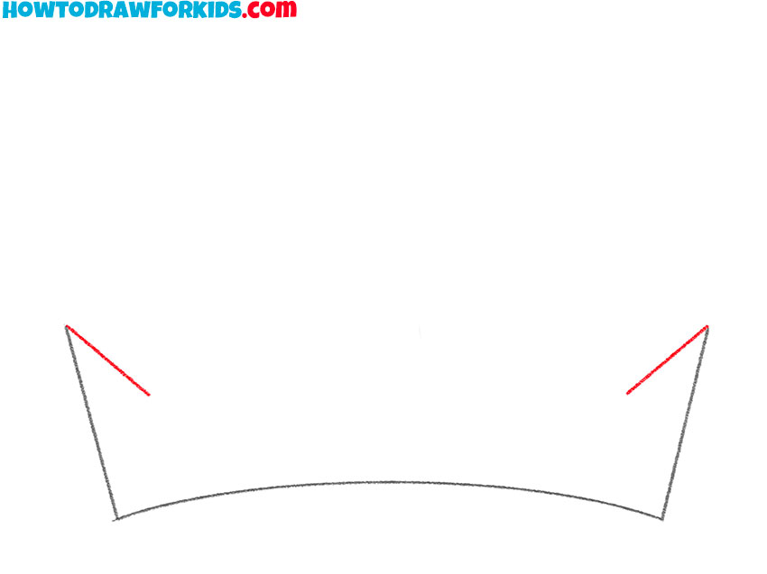 Draw the first points of the tiara