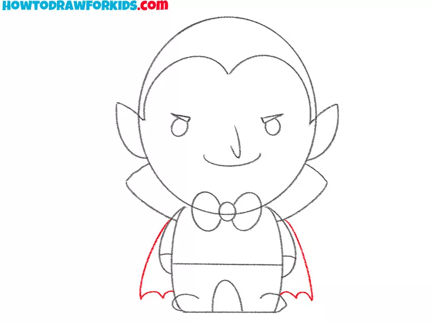 Sketch the cape of Dracula