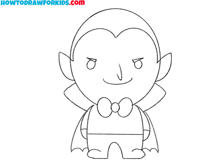 Finalize the outline of the vampire