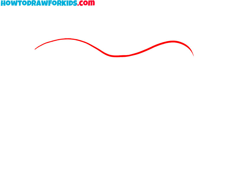 Sketch the upper waving line of the flag