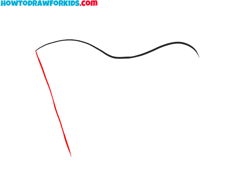 Sketch the vertical border on the left