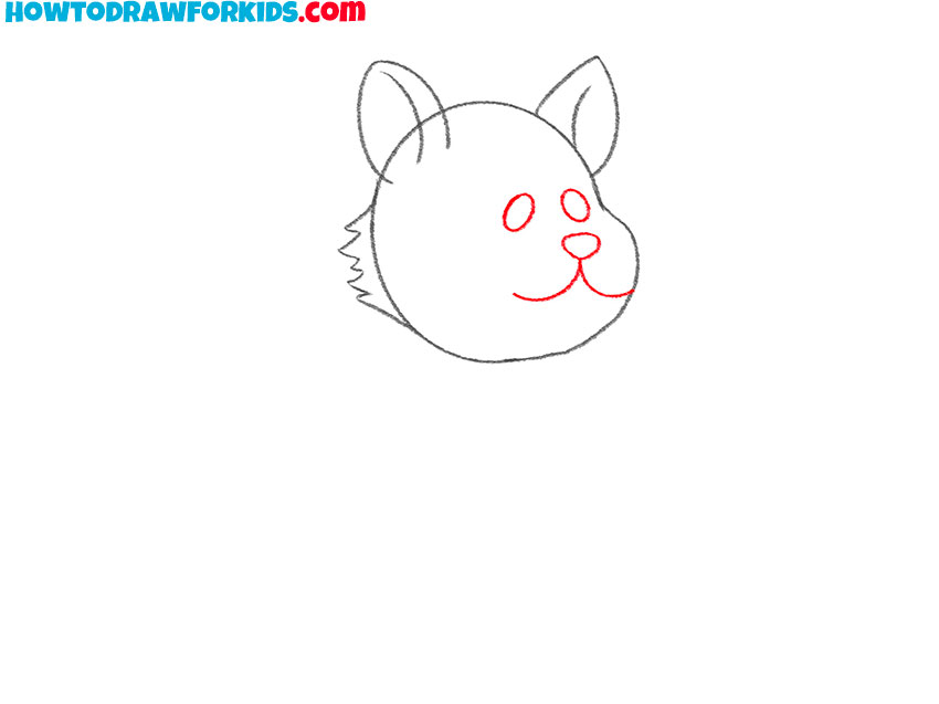 Sketch the monster’s facial features