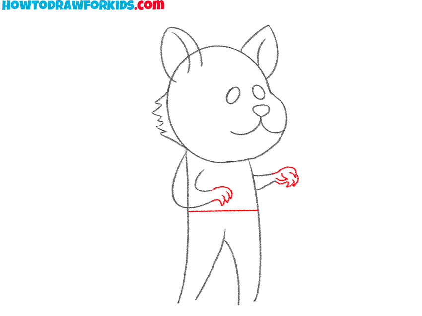 Draw the werewolf’s hands
