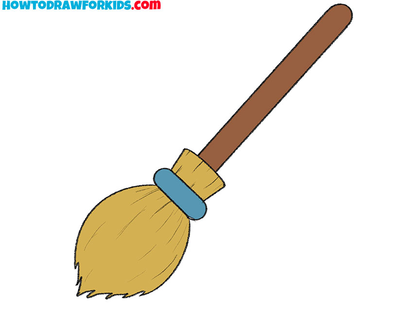 Color the handle, band, and bristles