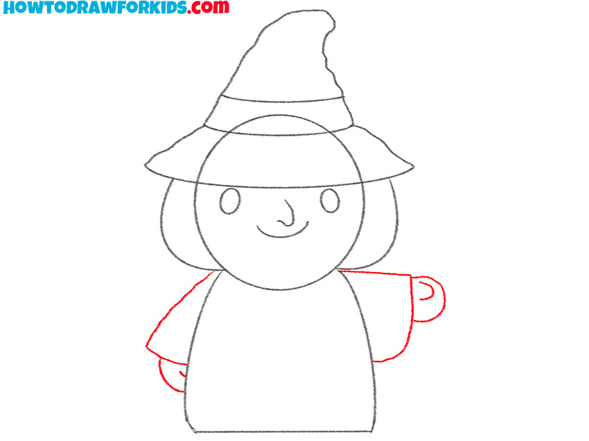 Illustrate the robe sleeves and hands