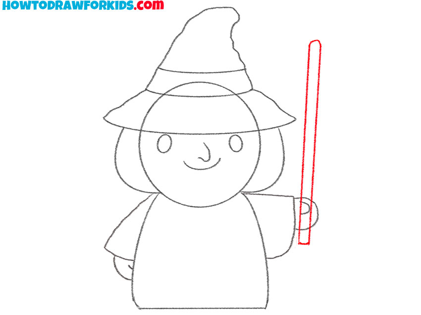 Draw the witch broom handle
