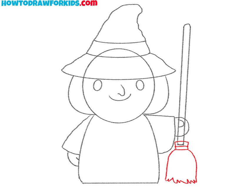 Illustrate the broom bristles