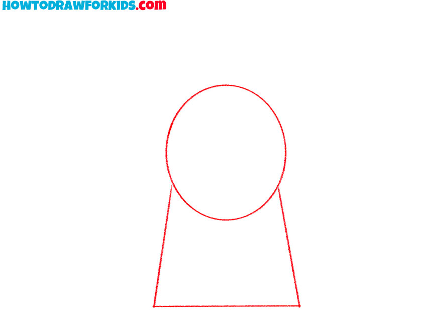 Start with the head and robe outline