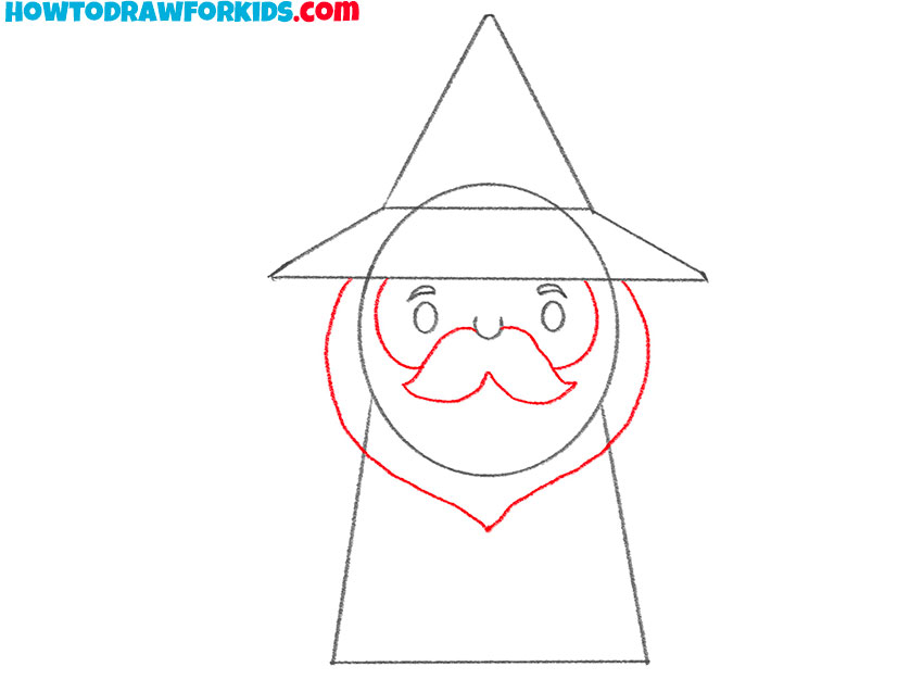 Sketch the magic character’s beard