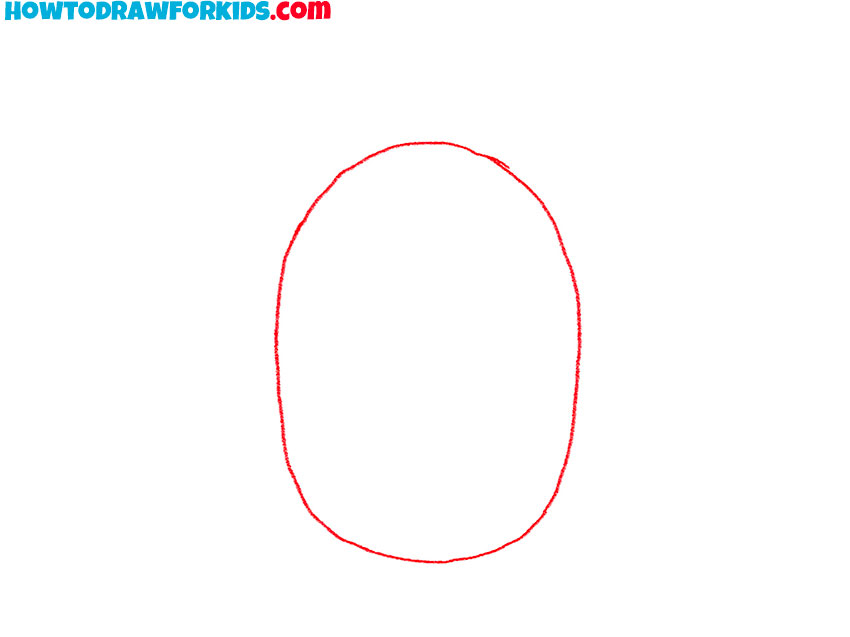 Sketch the main oval for the nut