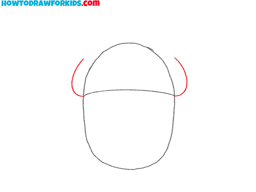 Add the curved side edges for the cap