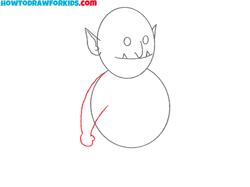 Draw one arm of the ogre