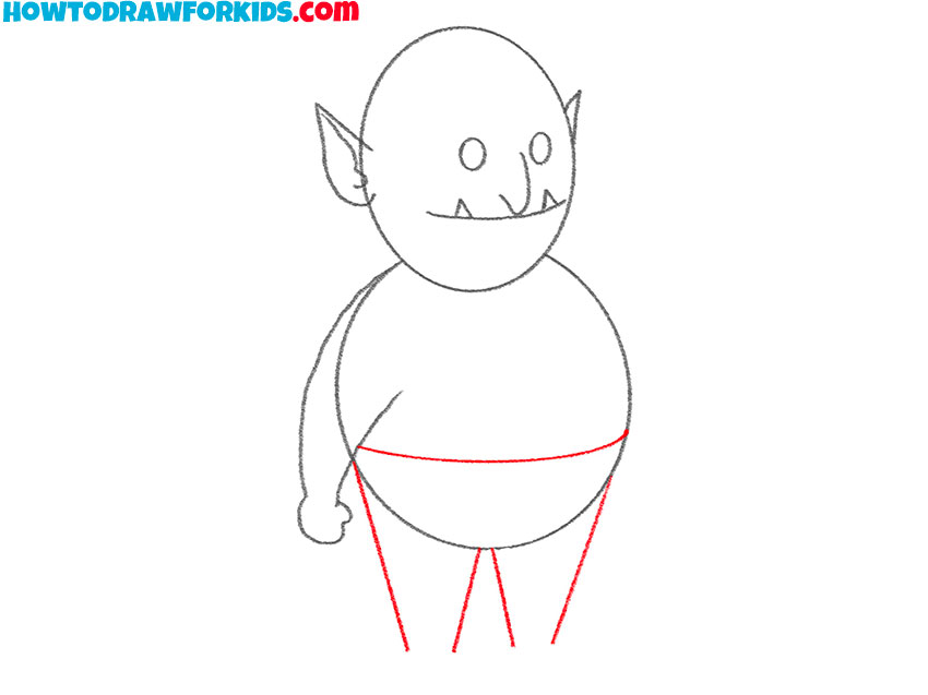 Add the waistline and legs