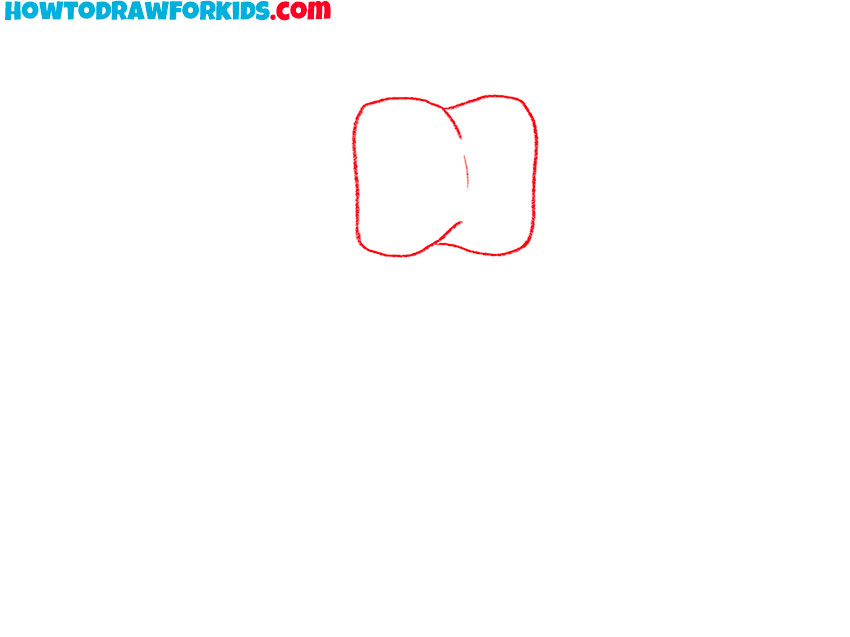 Sketch the bow’s central knot