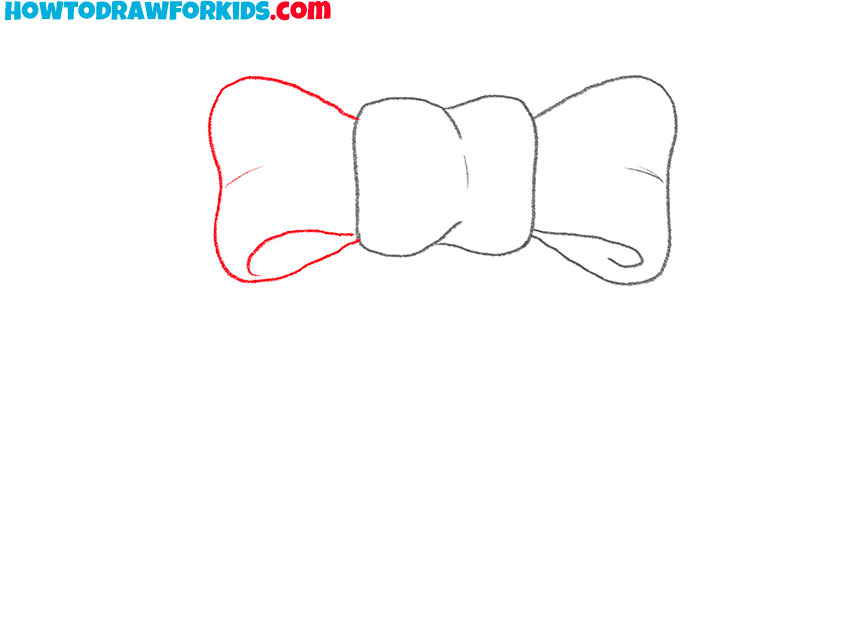 Sketch the left bow loop