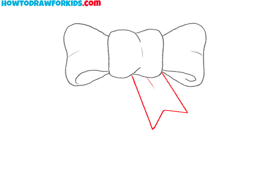 Draw the first ribbon tail
