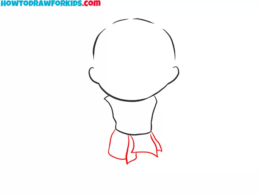 Add the hanging parts of the tunic