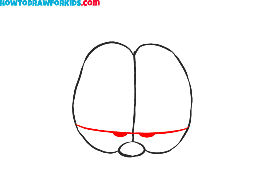 Sketch the eyelids and pupils