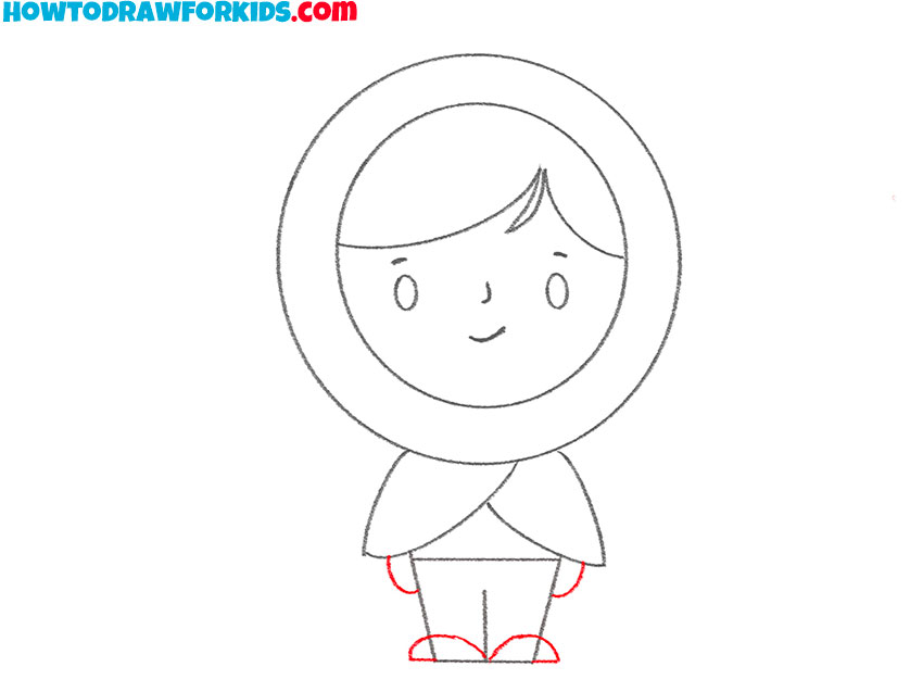 Sketch the character’s hands and feet