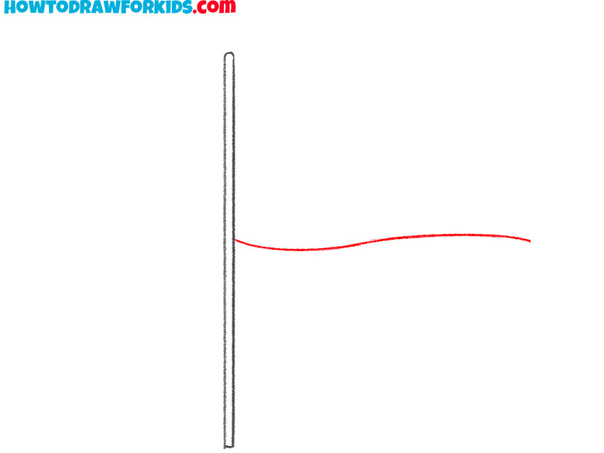 Draw the bottom edge of the American flag