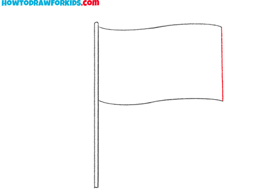 Draw the right edge of the American flag