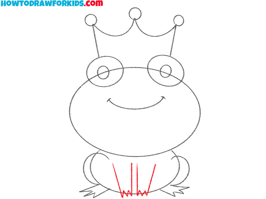 Draw the arms of the Frog Prince