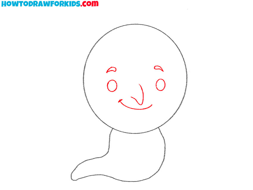 Sketch the simple face details