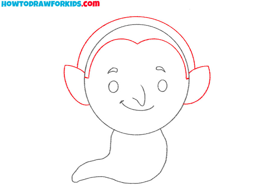 Add the ears and hair shape