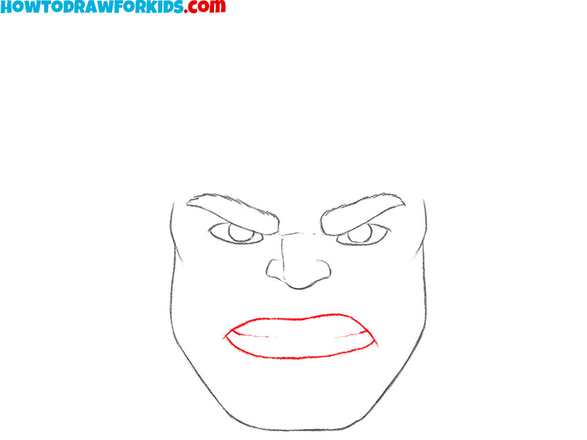 Sketch the angry mouth